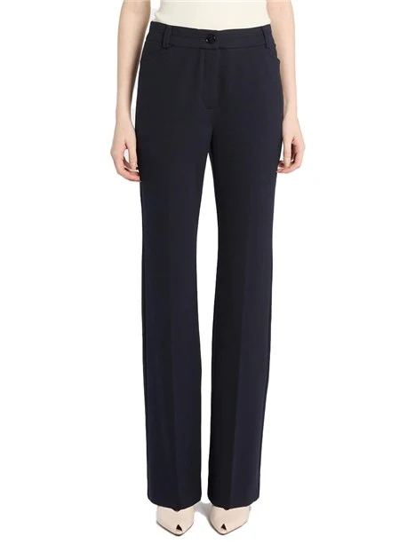 PANTALONI PALAZZO IN JERSEY DI MISTO VISCOSA PUNTO MILANO DONNA BLU