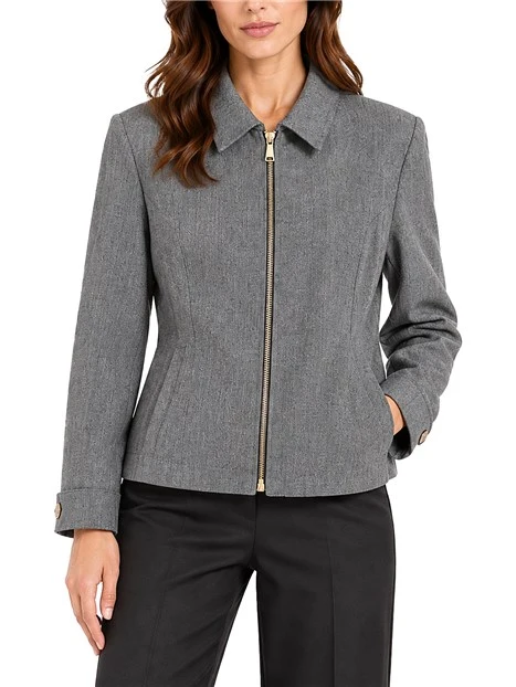 GIACCA CORTA CON ZIP DONNA GRIGIO