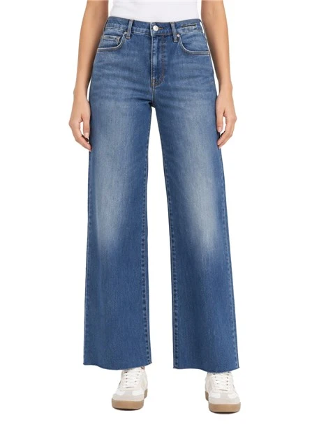 JEANS A ZAMPA CON ORLO A VIVO DONNA BLU
