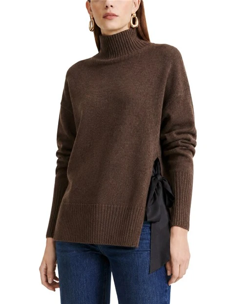 MAGLIA DOLCEVITA IN MISTO CASHMERE DONNA MARRONE