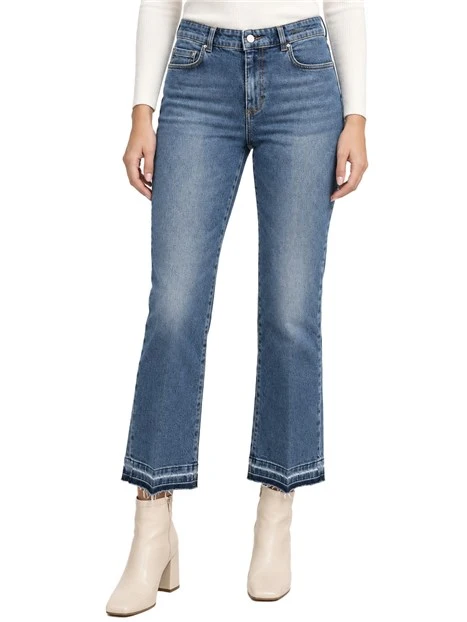 JEANS A ZAMPA CON FONDO SFRANGIATO DONNA BLU