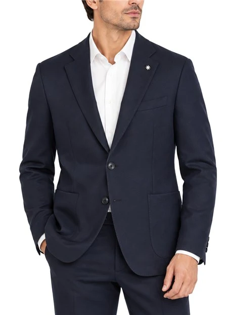 GIACCA SARTORIALE CON TASCHE APPLICATE UOMO BLU