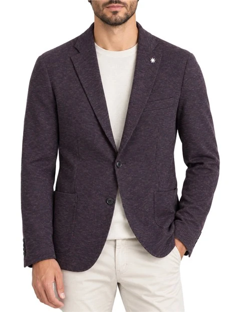 GIACCA MONOPETTO CASUAL CON TESSUTO MATERICO UOMO BORDEAUX