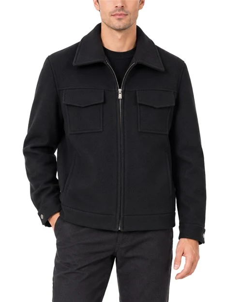GIACCA CORTA  IN MISTO LANA UOMO NERO