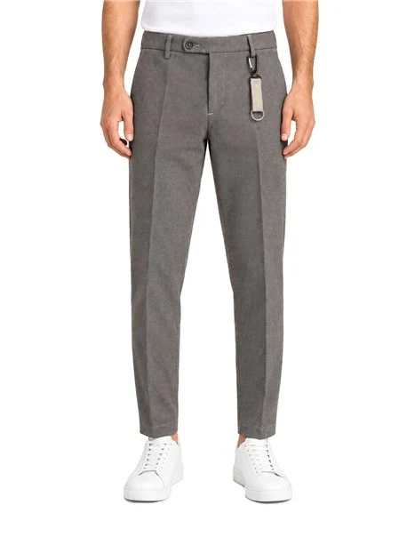 PANTALONI CHINO SARTORIALI CON TASCHE A FILETTO UOMO BEIGE