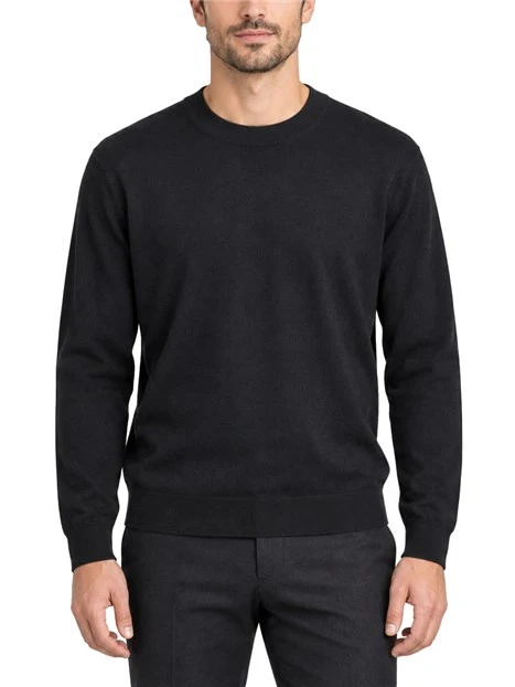 MAGLIA GIROCOLLO IN PURA LANA MERINOS UOMO NERO