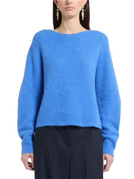 MAGLIA GIROCOLLO N MISTO ALPACA SURI DONNA BLU