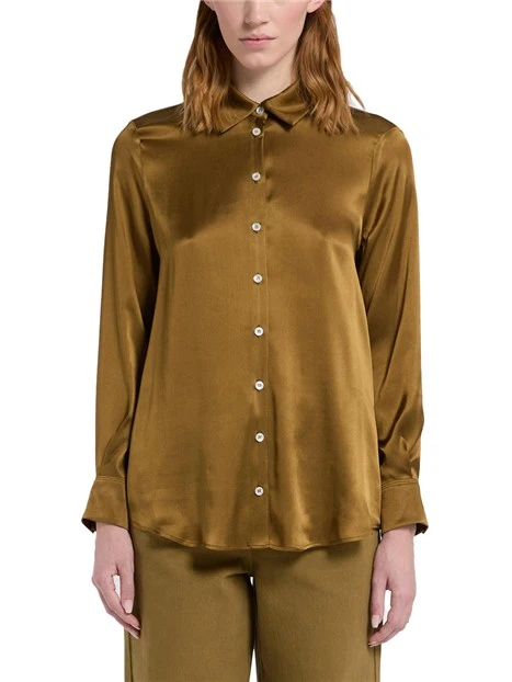 CAMICIA IN RASO DI MISTO SETA DONNA VERDE