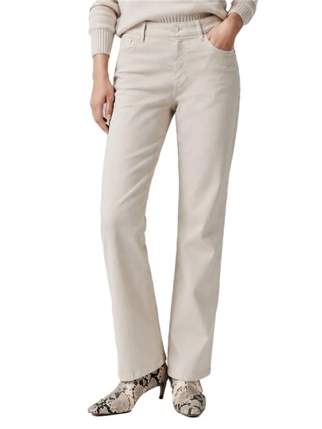 PANTALONI PALAZZO CINQUE TASCHE FLARE IN BULL STRETCH DONNA BEIGE