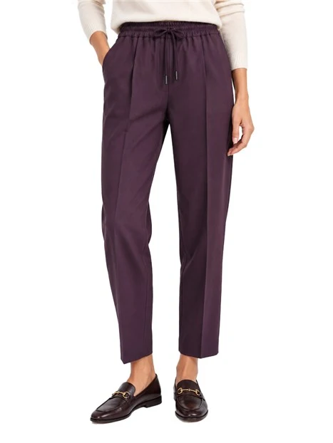 PANTALONI JOGGERS IN TWILL DI MISTO VISCOSA STRETCH DONNA VIOLA