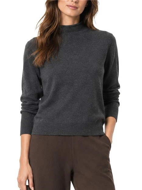 MAGLIA DOLCEVITA IN MISTO LANA E CASHMERE DONNA ANTRACITE