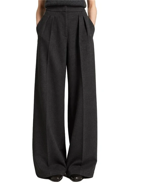 PANTALONI PALAZZO IN JERSEY DI MISTO LANA DONNA ANTRACITE