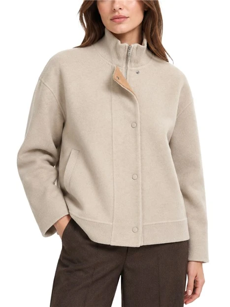 GIACCA BOMBER IN JERSEY MISTO LANA DONNA BEIGE