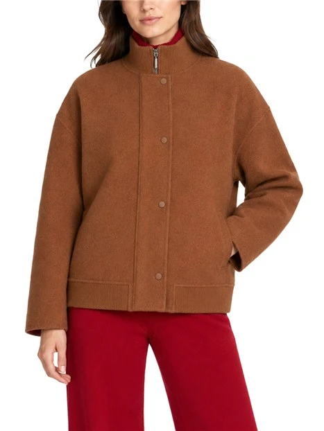 GIACCA BOMBER IN JERSEY MISTO LANA DONNA MARRONE