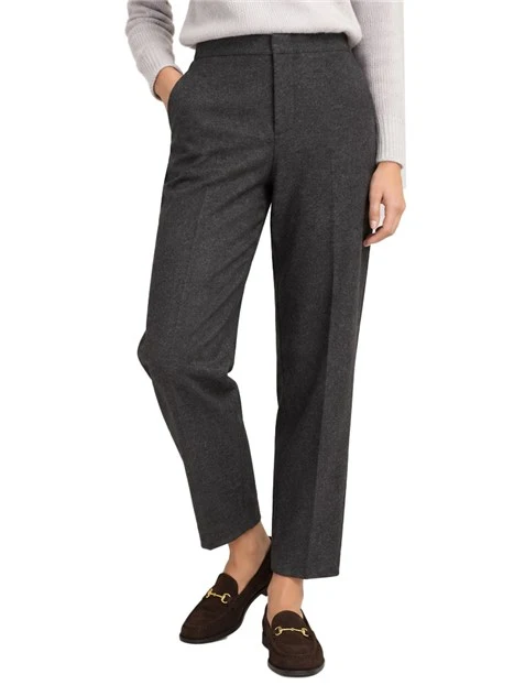 PANTALONI A SIGARETTA IN JACQUARD DI VISCOSA STRETCH DONNA ANTRACITE