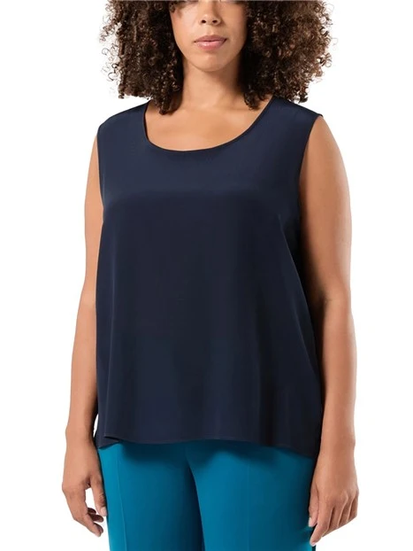 TOP IN CRÊPE DE CHINE DI VISCOSA DONNA BLU
