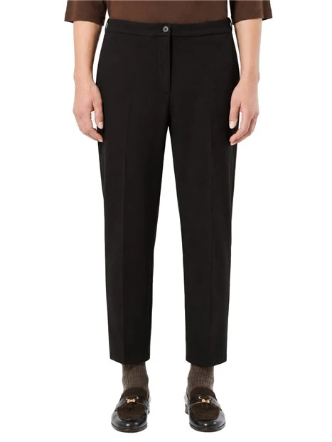 PANTALONI CROPPED IN JERSEY PUNTO STOFFA DONNA NERO