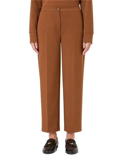 PANTALONI CROPPED IN JERSEY PUNTO STOFFA DONNA MARRONE