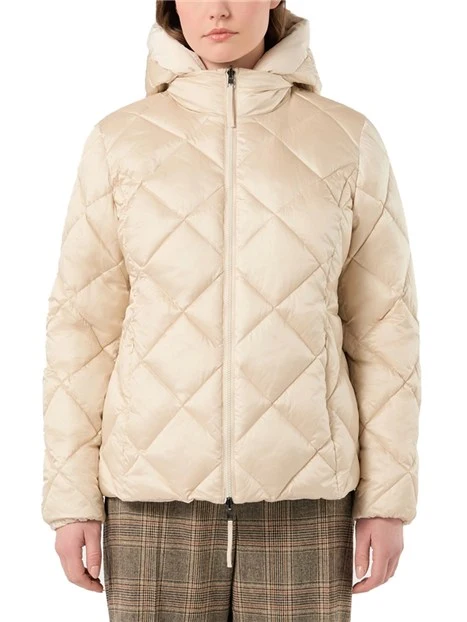 PIUMINO REVERSIBILE CON CAPPUCCIO RIMOVIBILE DONNA BEIGE