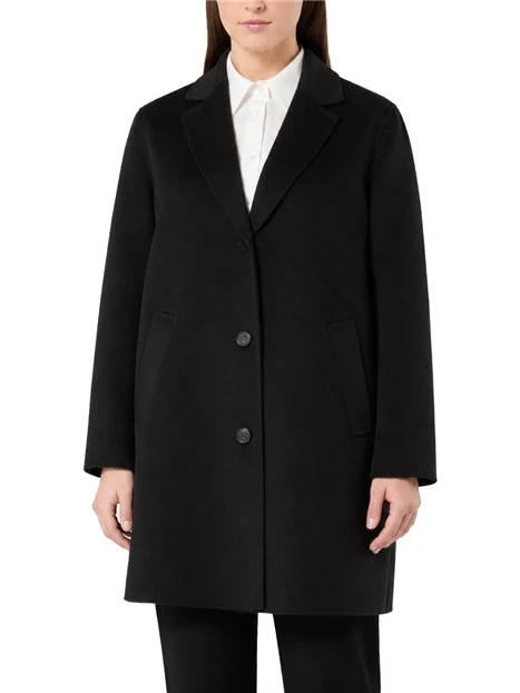 CAPPOTTO CORTO IN PANNO DOUBLE DONNA NERO