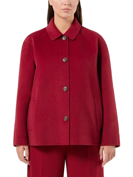 CAPPOTTO CORTO IN PANNO DOUBLE SVASATO DONNA BORDEAUX