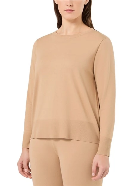 MAGLIA GIROCOLLO MODELLO BOXY IN VISCOSA STRETCH DONNA MARRONE