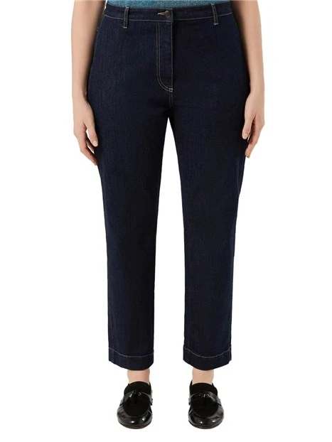 JEANS REGULAR DRITTI IN DENIM STRETCH DONNA BLU