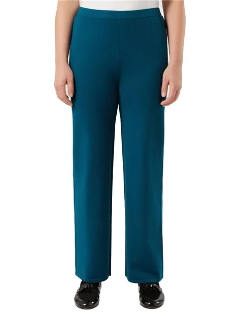 PANTALONI PALAZZO IN VISCOSA STRETCH DONNA BLU