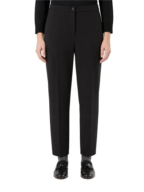 PANTALONI CHINO SLIM IN JERSEY SCUBA CRÊPE DONNA NERO