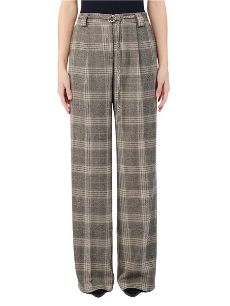 PANTALONI A PALAZZO A QUADRI DONNA