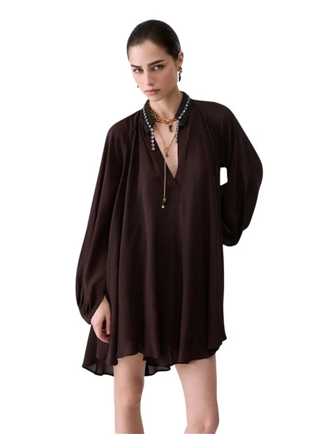 VESTITO CORTO IN GEORGETTE DONNA