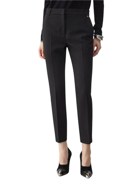 PANTALONI A SIGARETTA IN TESSUTO TECNICO DONNA NERO