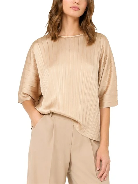 BLUSA PLISSÉ IN RASO DONNA ROSA