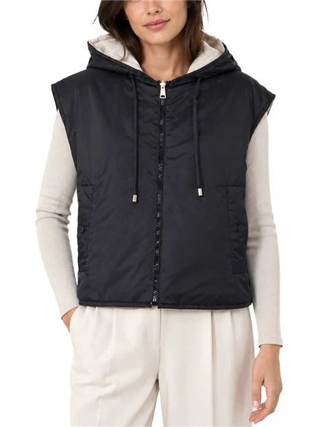GILET CORTO REVERSIBILE IMBOTTITO CON CAPPUCCIO DONNA
