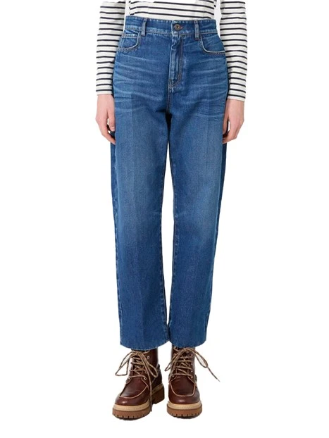 JEANS REGULAR CINQUE TASCHE IN PURO COTONE DONNA BLU