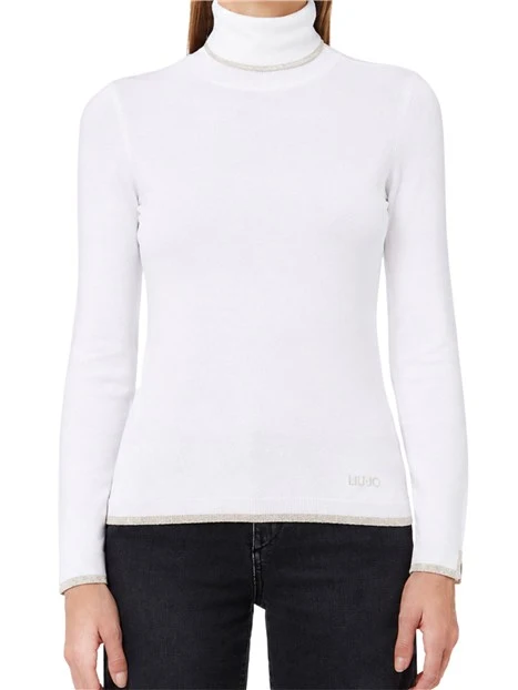 MAGLIA DOLCEVITA IN MISTO VISCOSA DONNA BIANCO