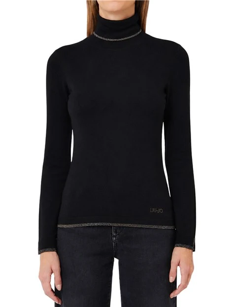 MAGLIA DOLCEVITA IN VISCOSA DONNA NERO