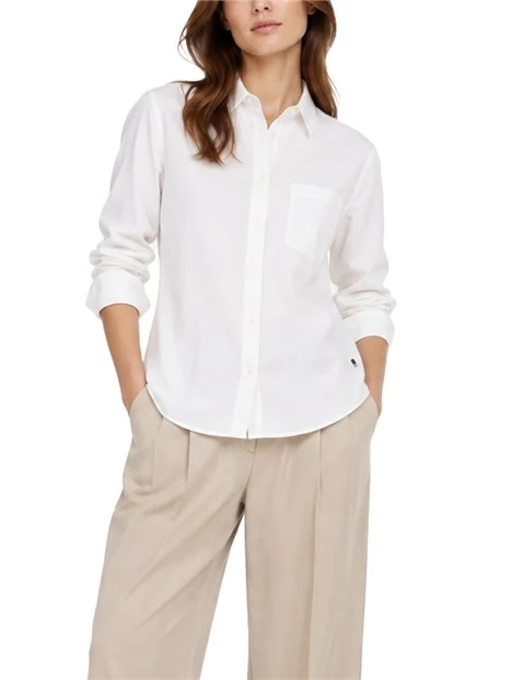 CAMICIA OXFORD CON LOGO RICAMATO DONNA BIANCO