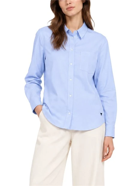 CAMICIA OXFORD CON LOGO RICAMATO DONNA AZZURRO
