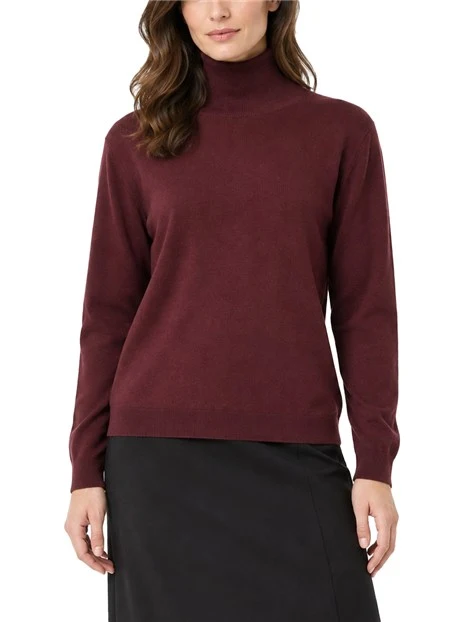 MAGLIA DOLCEVITA IN SETA E LANA DONNA BORDEAUX