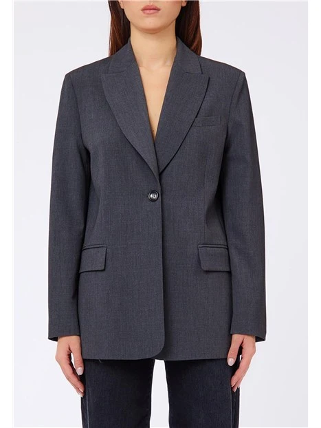 GIACCA BLAZER MONOPETTO MELANGE DONNA GRIGIO