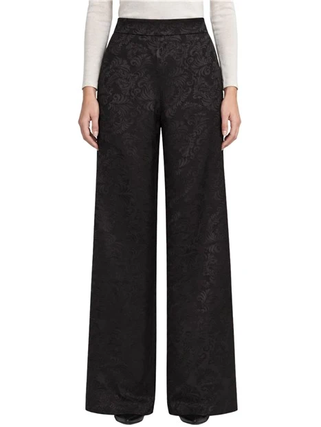 PANTALONI PALAZZO IN JACQUARD DONNA NERO