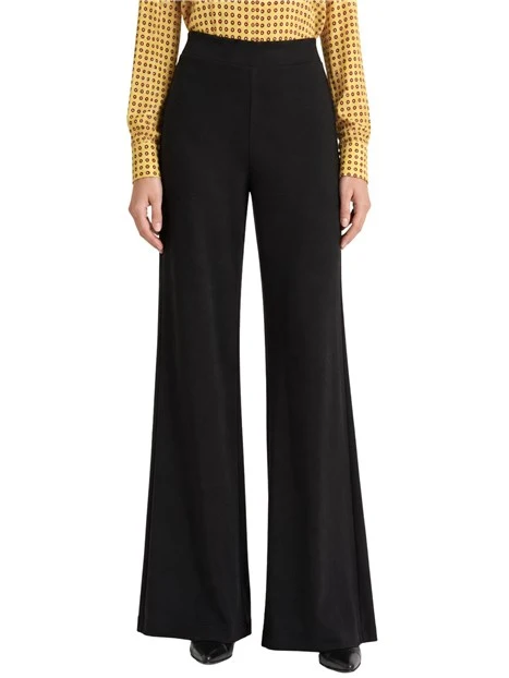 PANTALONI A ZAMPA IN JERSEY TECNICO DONNA NERO