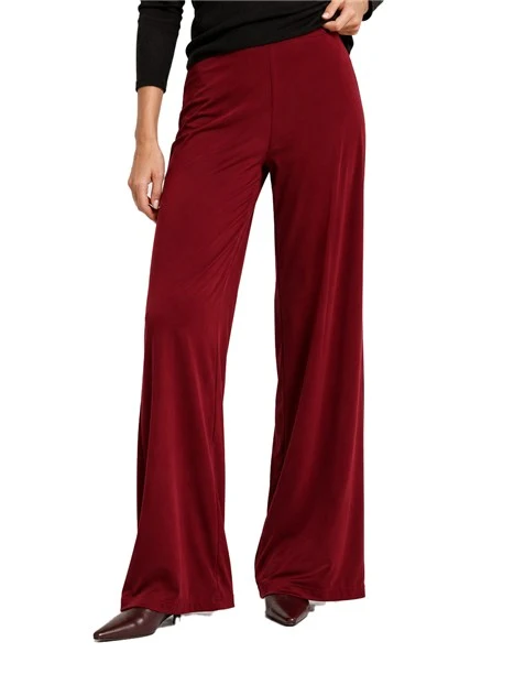 PANTALONI A ZAMPA IN JERSEY TECNICO DONNA BORDEAUX