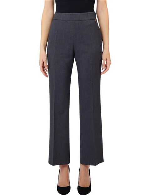 PANTALONI CROPPED IN TESSUTO MELANGE DONNA GRIGIO SCURO