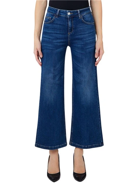 JEANS CROPPED BOTTOM UP DONNA BLU DENIM
