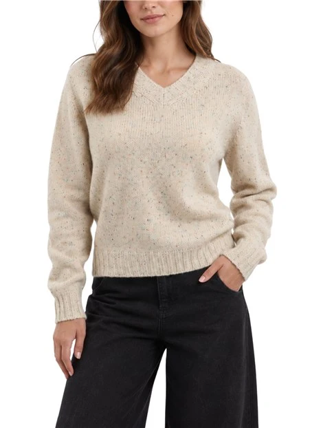 MAGLIA GIROCOLLO IN LANA MERINO DONNA AVORIO