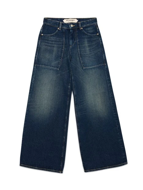 JEANS PALAZZO CON TASCHE A TOPPA DONNA BLU