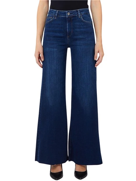 JEANS A ZAMPA BOTTOM UP VITA ALTA DONNA BLU SCURO