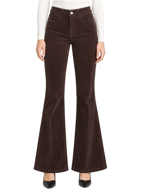 JEANS A ZAMPA BOTTOM UP A VITA ALTA DONNA MARRONE